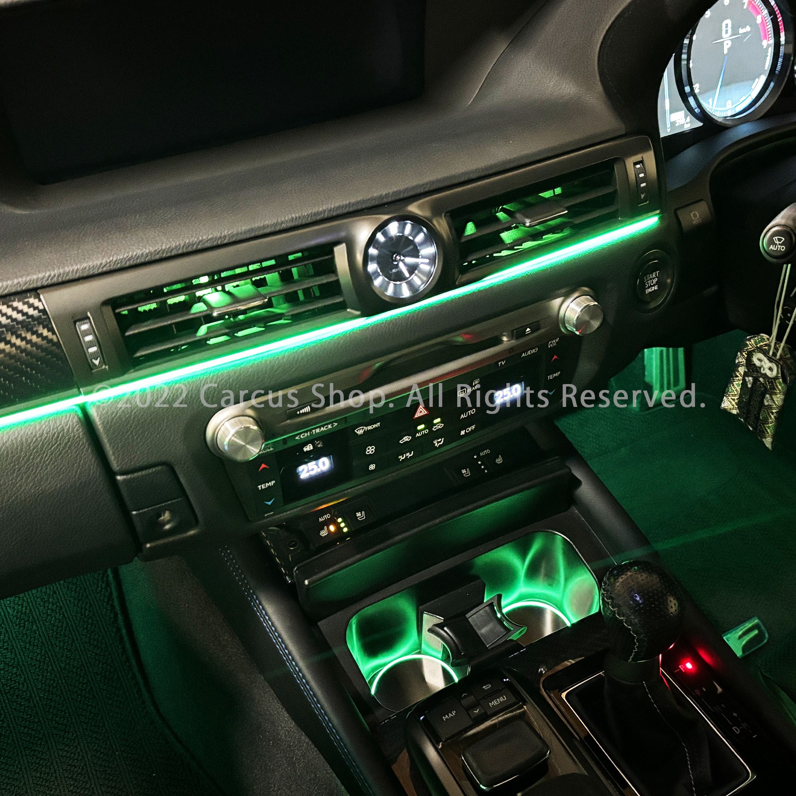 9月限定来店取付工賃込 レクサス GS10系用 64色対応車内アンビエントシステム基本セット LEXUS GS300 GS300h GS350 GS450h ARL10 AWL10 GWL10 URL10(イルミネーション)