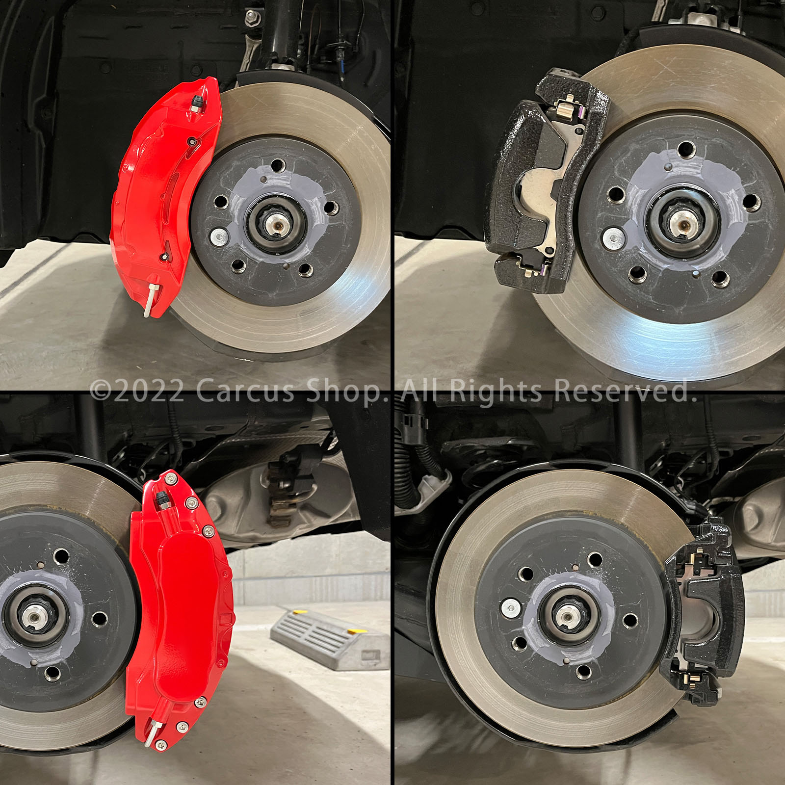 レクサス車 LBX10系用 高耐久金属製キャリパーカバーセット赤 LEXUS