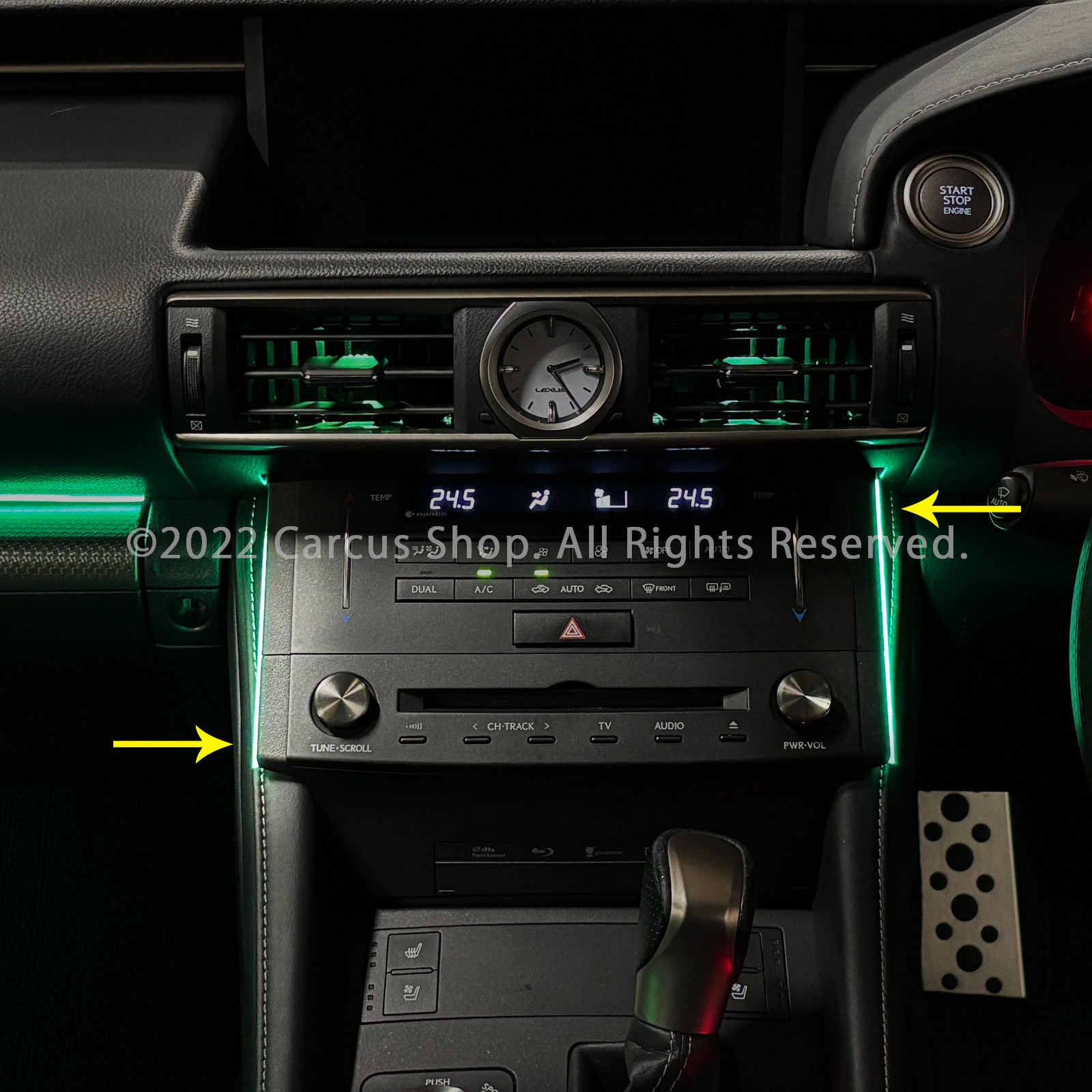 期間限定セール 先着3台限定 12月~1月限定来店取付工賃込 レクサス RC10系用 64色対応車内アンビエントシステム基本セット LEXUS RC300h RC350 RC200t GSC10 AVC10 ASC10 (イルミネーション)