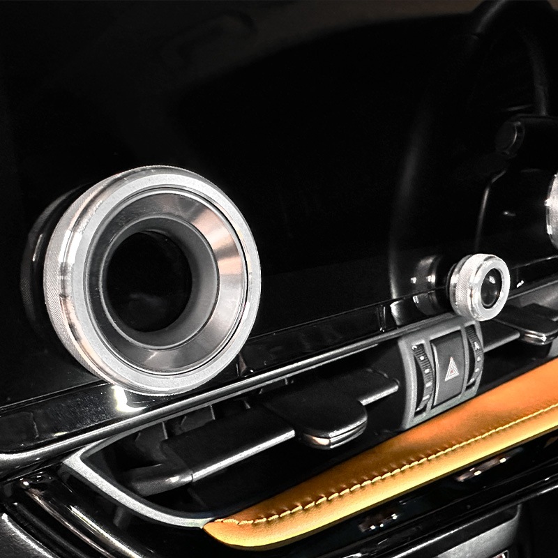 レクサス NX20系用オーディオノブジュラルミンリング 5ピースセット シルバー NX450h+ NX350h NX350 NX250