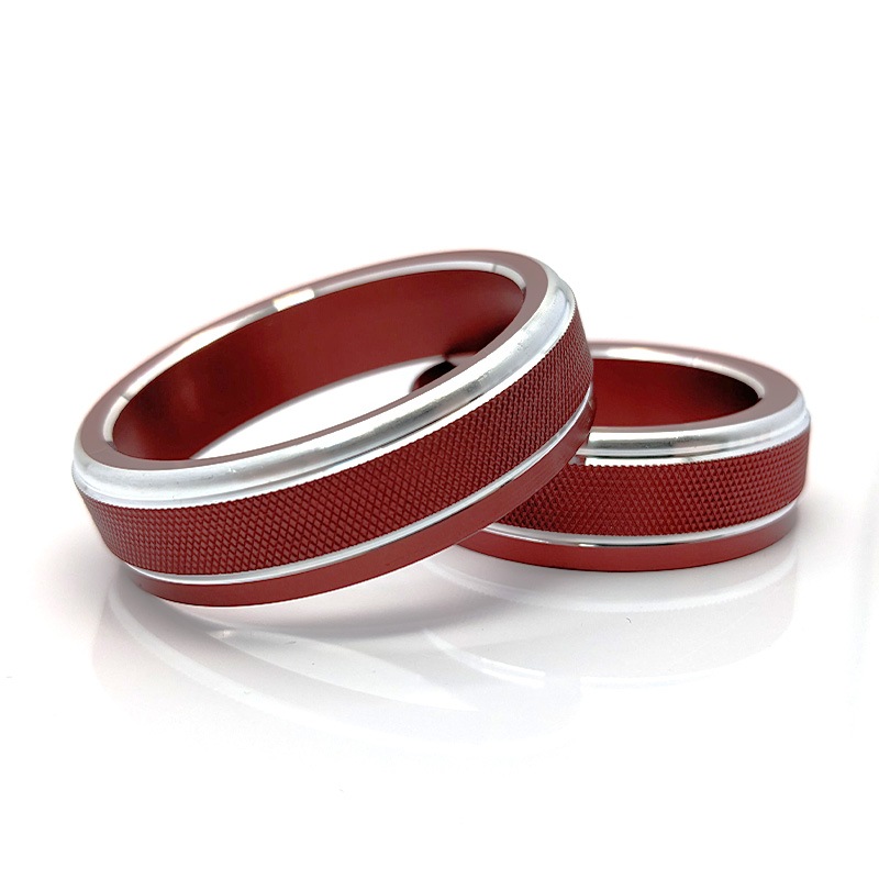 レクサス NX20系用オーディオノブジュラルミンリング 5ピースセット レッド NX450h+ NX350h NX350 NX250