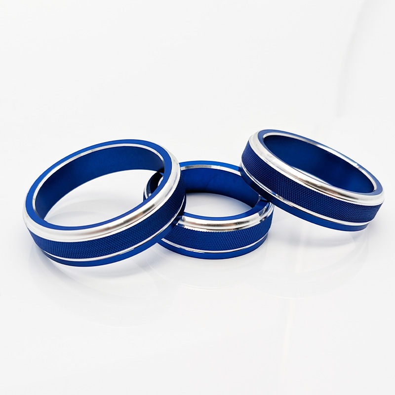 レクサス NX20系用オーディオノブジュラルミンリング 5ピースセット ブルー NX450h+ NX350h NX350 NX250