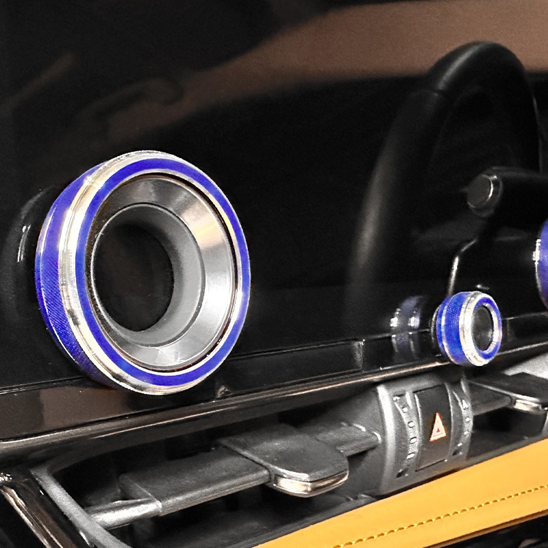 レクサス NX20系用オーディオノブジュラルミンリング 5ピースセット ブルー NX450h+ NX350h NX350 NX250