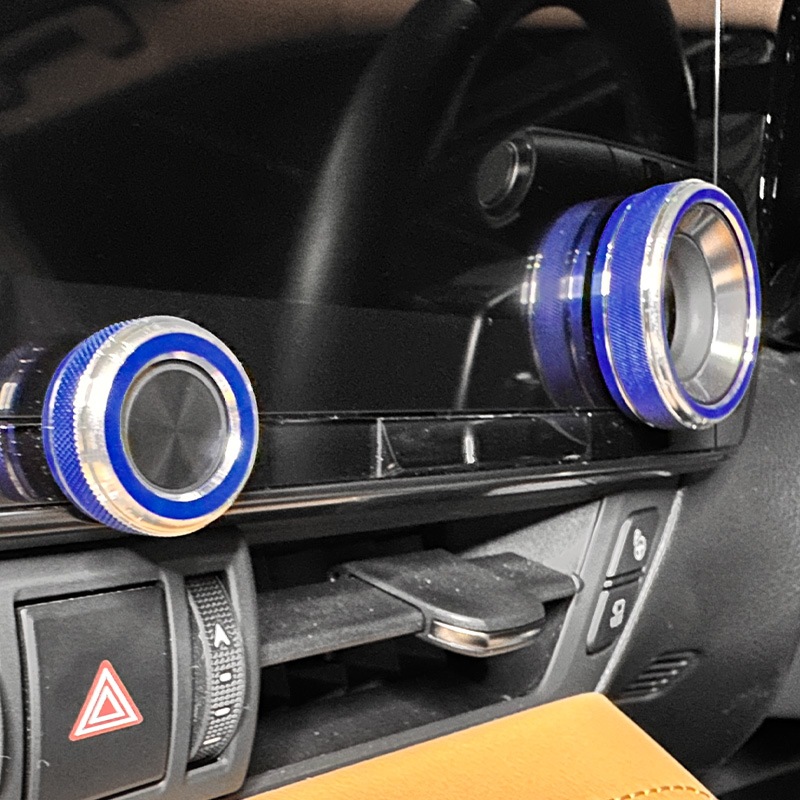 レクサス NX20系用オーディオノブジュラルミンリング 5ピースセット ブルー NX450h+ NX350h NX350 NX250