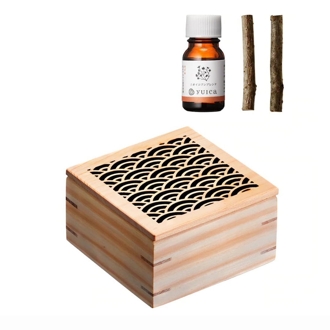 森香炉・青海波 めざめの香り （ニオイコブシベース）〔予約販売/2026年2月下旬お届け予定〕自然芳香液・セラミックボール付き