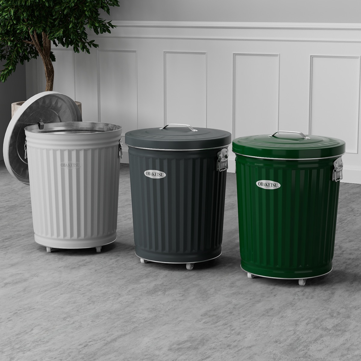 【OBAKETSU】ゴミ箱 33Lキャスター付き