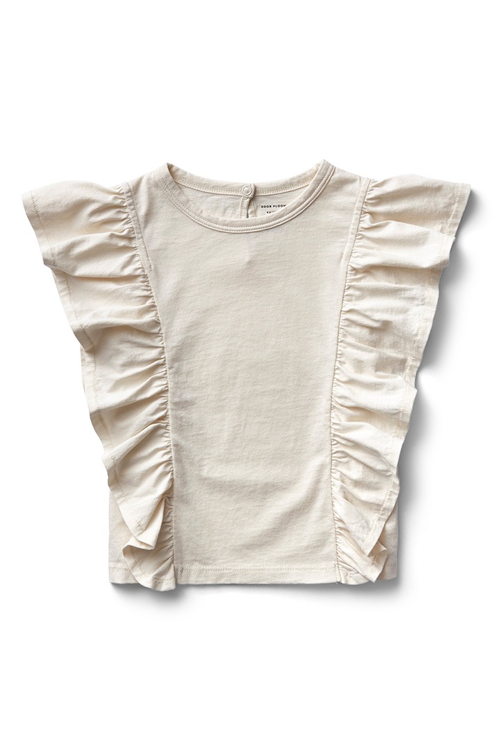 SOOR PLOOM◇Frill Tee, Dove Pointelle Soor ploom Frill Tee in Dove pointelle