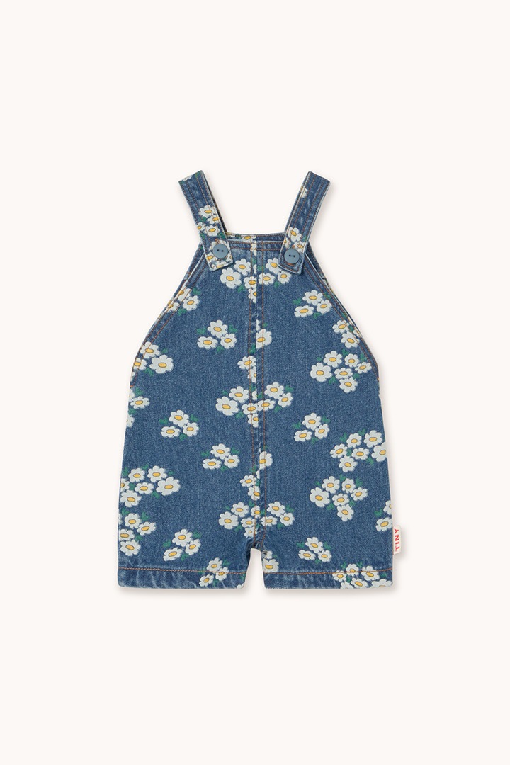 1st drop]tinycottons / Blossoms Denim Short Dungaree / SS26-336