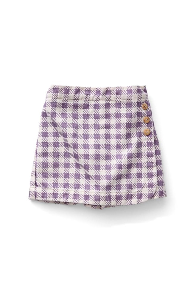 wovens collection]SOOR PLOOM / OLIVE SKORT / GINGHAM PRINT, PANSY