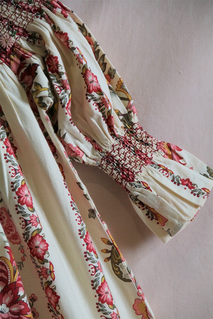 新品♡ bonjour skirt dress ＆scarf 8Y♡ 체크앤도트 | Skirt dress Rosa Bloom Print