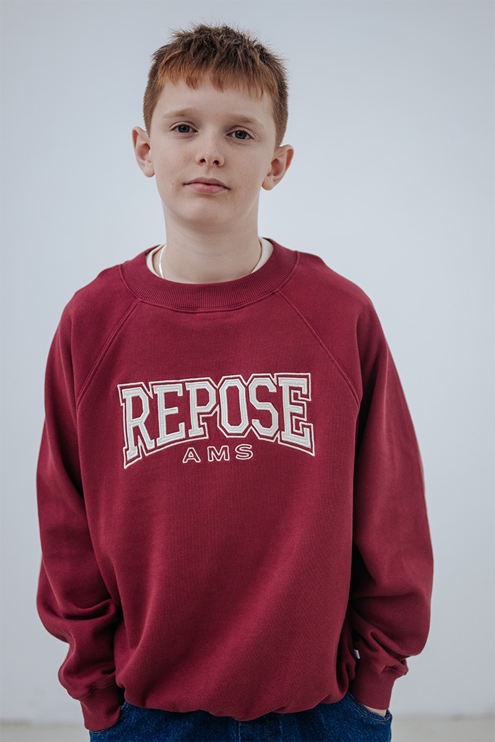 1st drop]REPOSE AMS / 13. raglan sweater / royal burgundy
