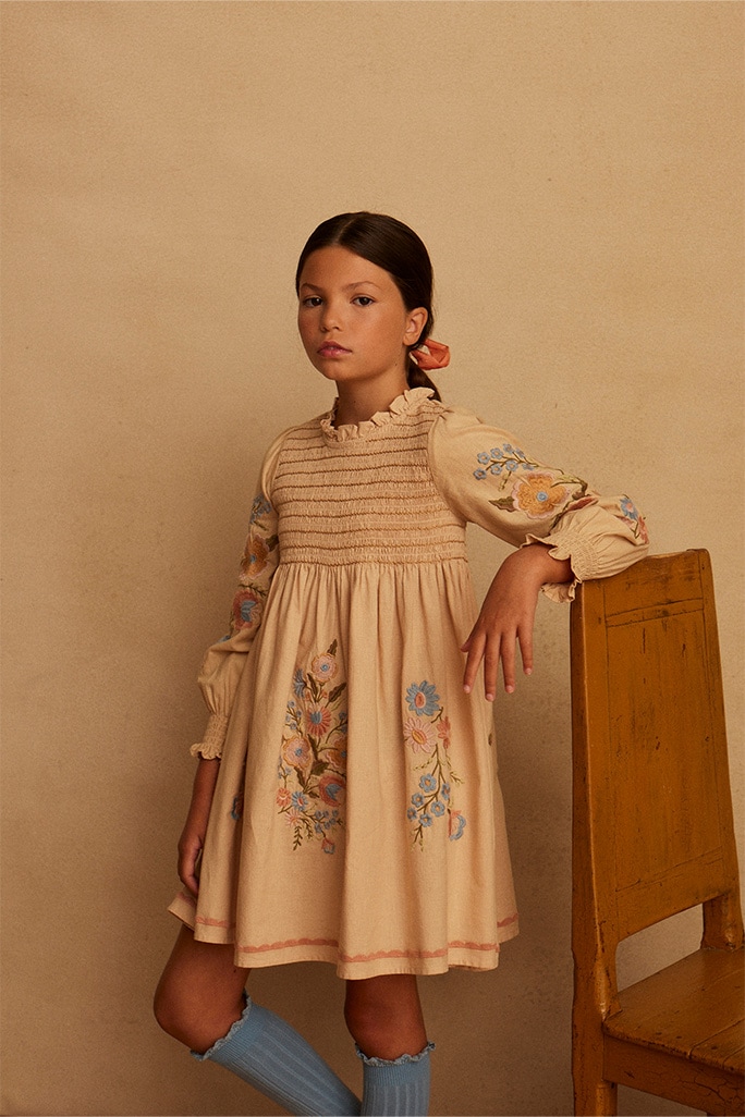 Apolina Mia Dress - Almond 1-2y