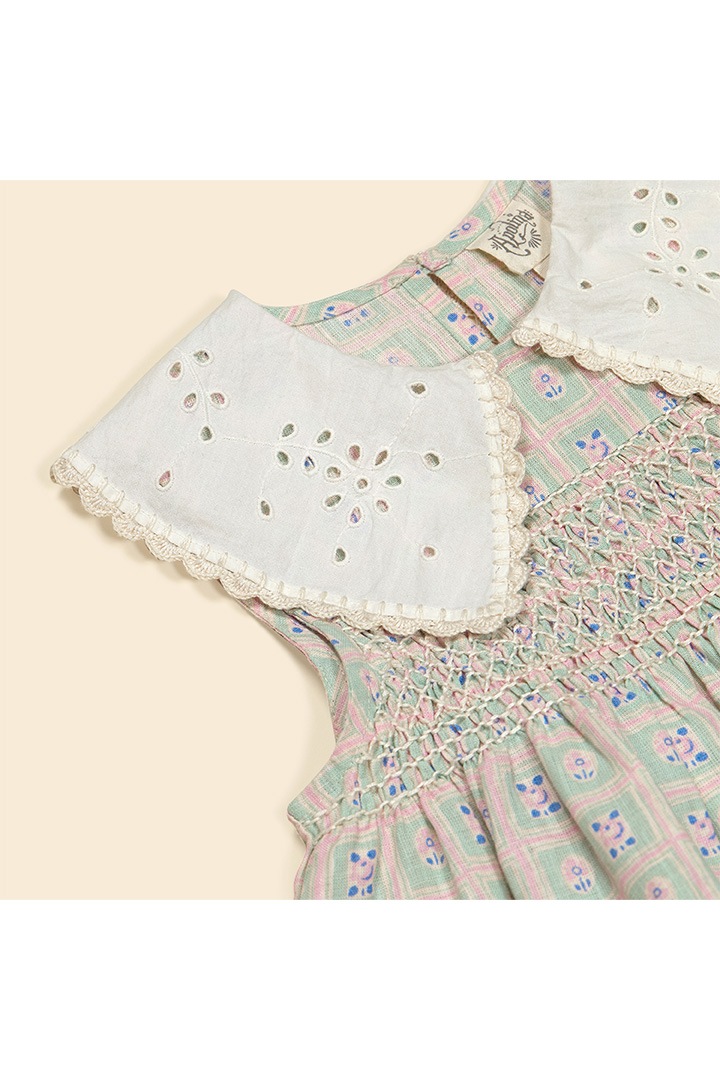 main collection]Apolina / CORNELIA S/L SMOCK DRESS / ROSEPANEL