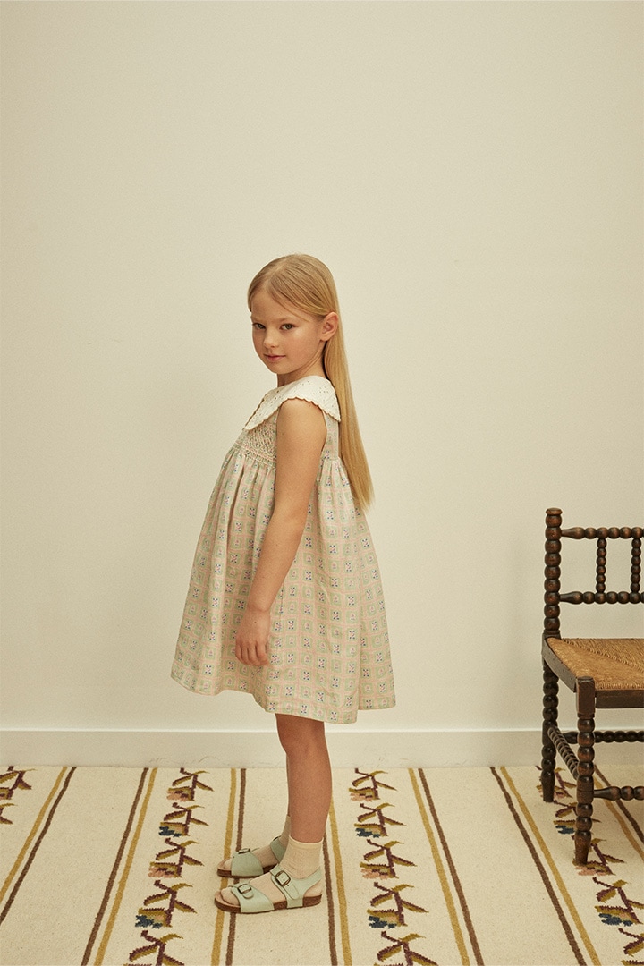 main collection]Apolina / CORNELIA S/L SMOCK DRESS / ROSEPANEL
