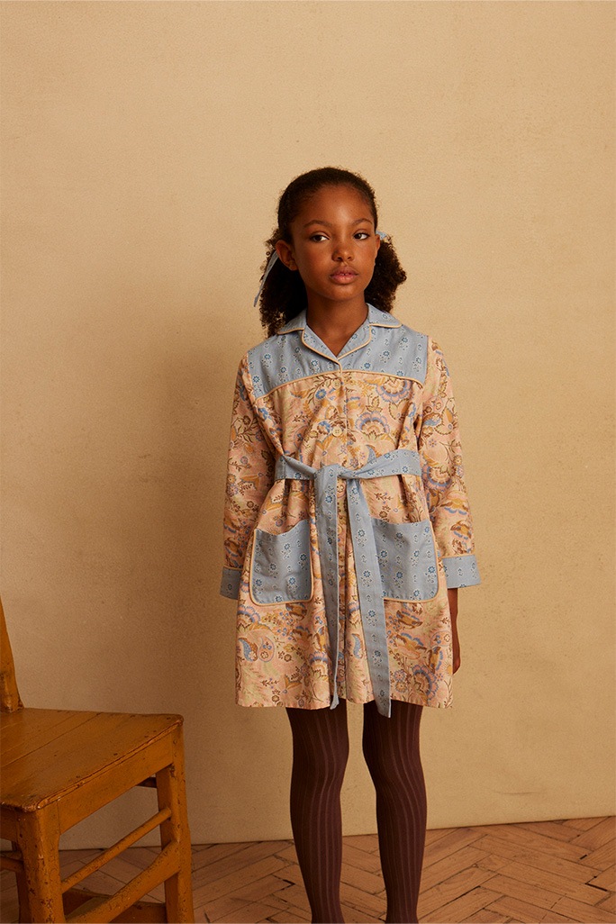 着物・セレモニードレス apolina Nola Dress Folk Floral Blue Mist