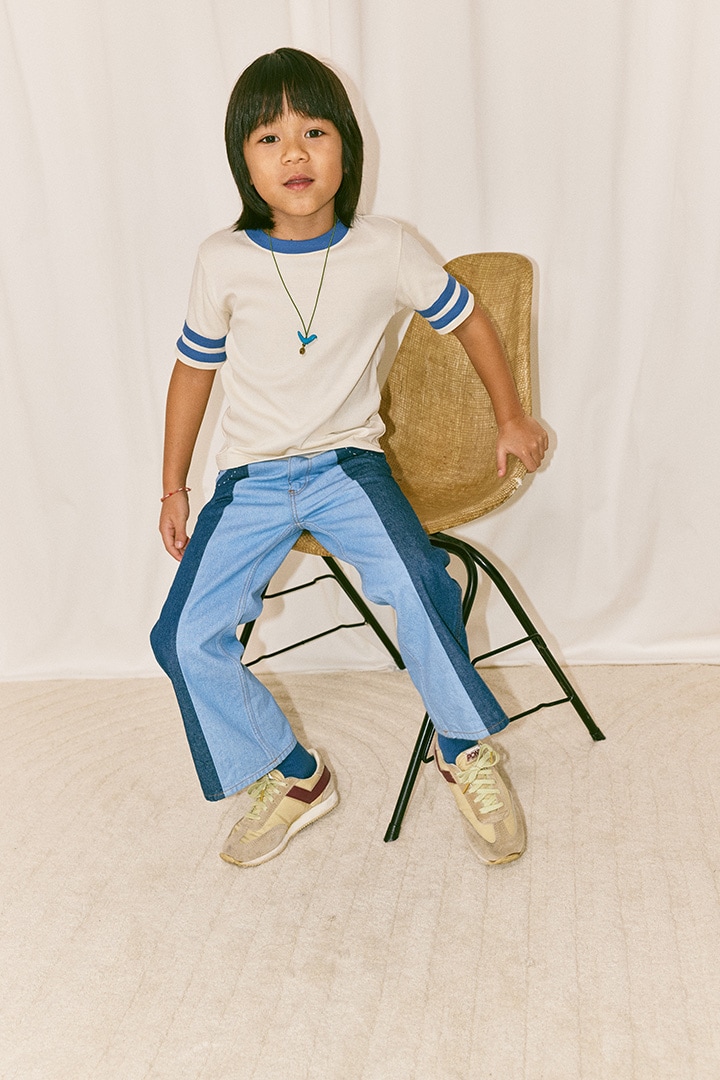 misha&puff フレアデニム イエロー 4yサイズ 1st drop]Misha&Puff / REC TEE / K3124S26-007 / MARZIPAN | Brand