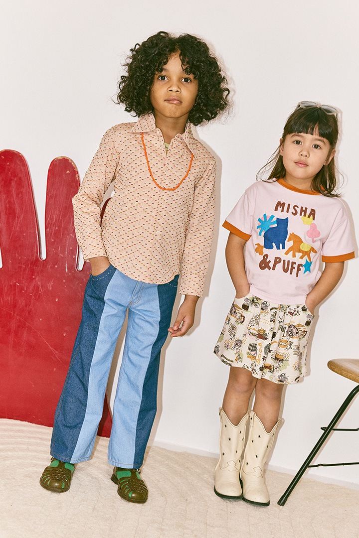 2nd drop]Misha&Puff / PASTURE APPLIQUE TEE / K3187S26-A01 / AURA