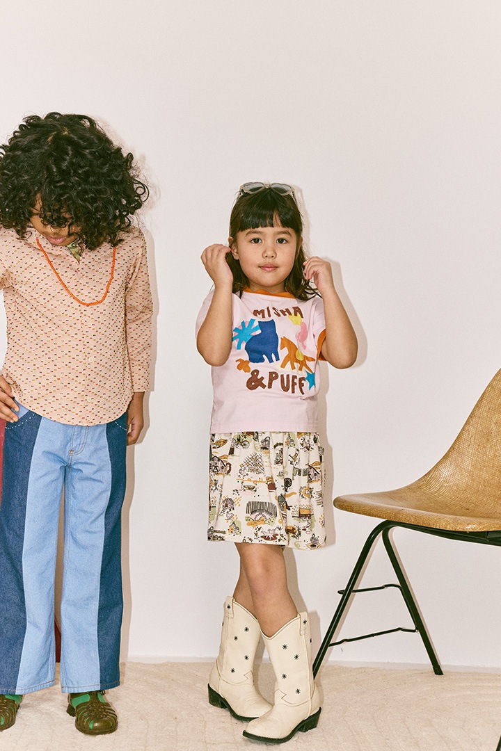 2nd drop]Misha&Puff / PASTURE APPLIQUE TEE / K3187S26-A01 / AURA