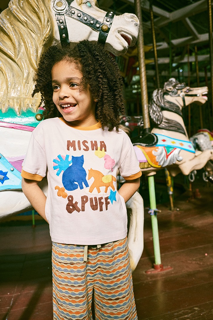 2nd drop]Misha&Puff / PASTURE APPLIQUE TEE / K3187S26-A01 / AURA