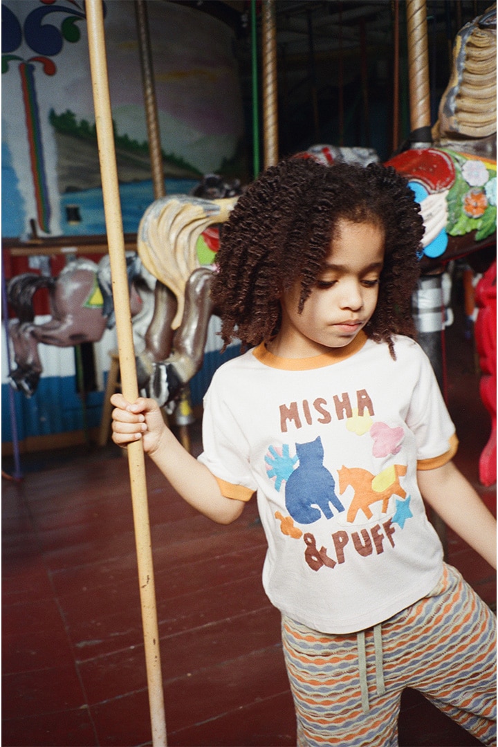 2nd drop]Misha&Puff / PASTURE APPLIQUE TEE / K3187S26-A01 / AURA