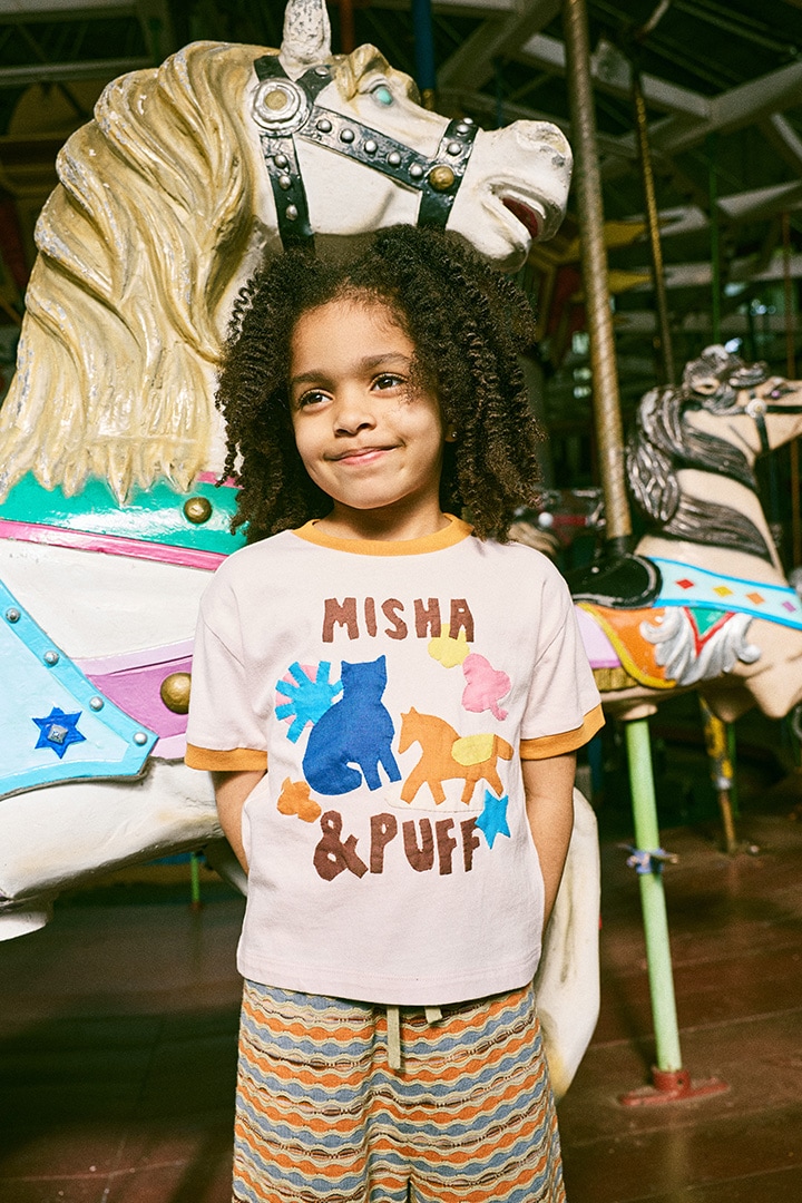 2nd drop]Misha&Puff / PASTURE APPLIQUE TEE / K3187S26-A01 / AURA