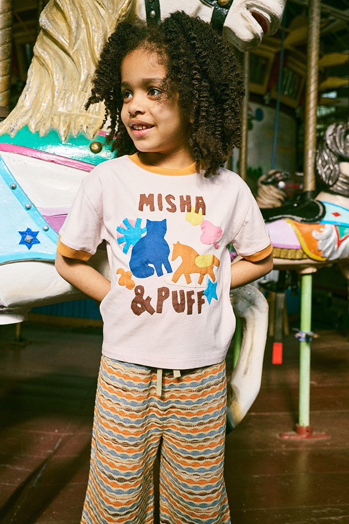 2nd drop]Misha&Puff / PASTURE APPLIQUE TEE / K3187S26-A01 / AURA