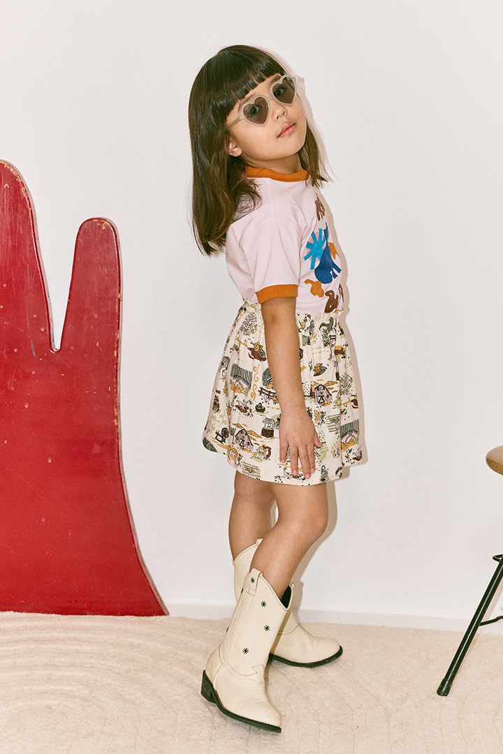 2nd drop]Misha&Puff / PASTURE APPLIQUE TEE / K3187S26-A01 / AURA