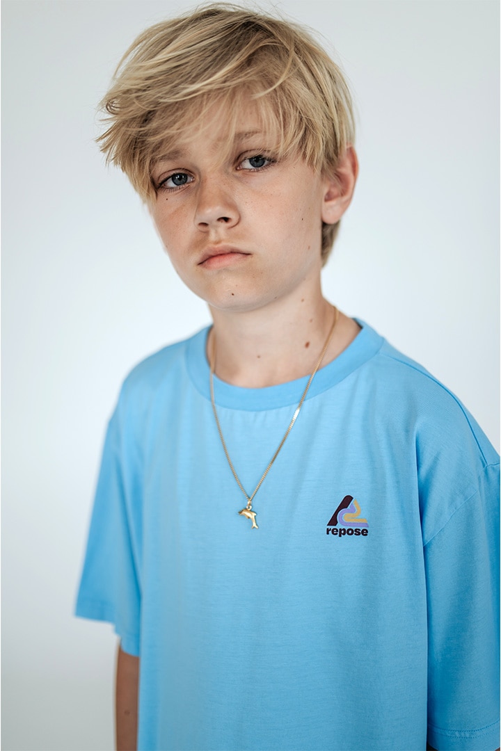 1st drop]REPOSE AMS / 32, tee shirt / SS25-66 / summer day blue