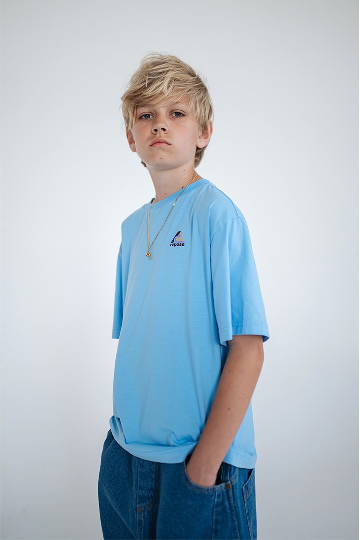 1st drop]REPOSE AMS / 32, tee shirt / SS25-66 / summer day blue