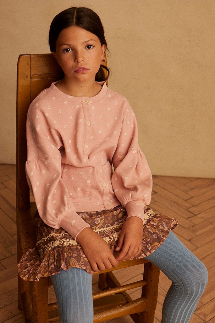 Apolina / VERONICA ORGANDIE SKIRT / WOODLAND FLORAL HAZEL | Size,2