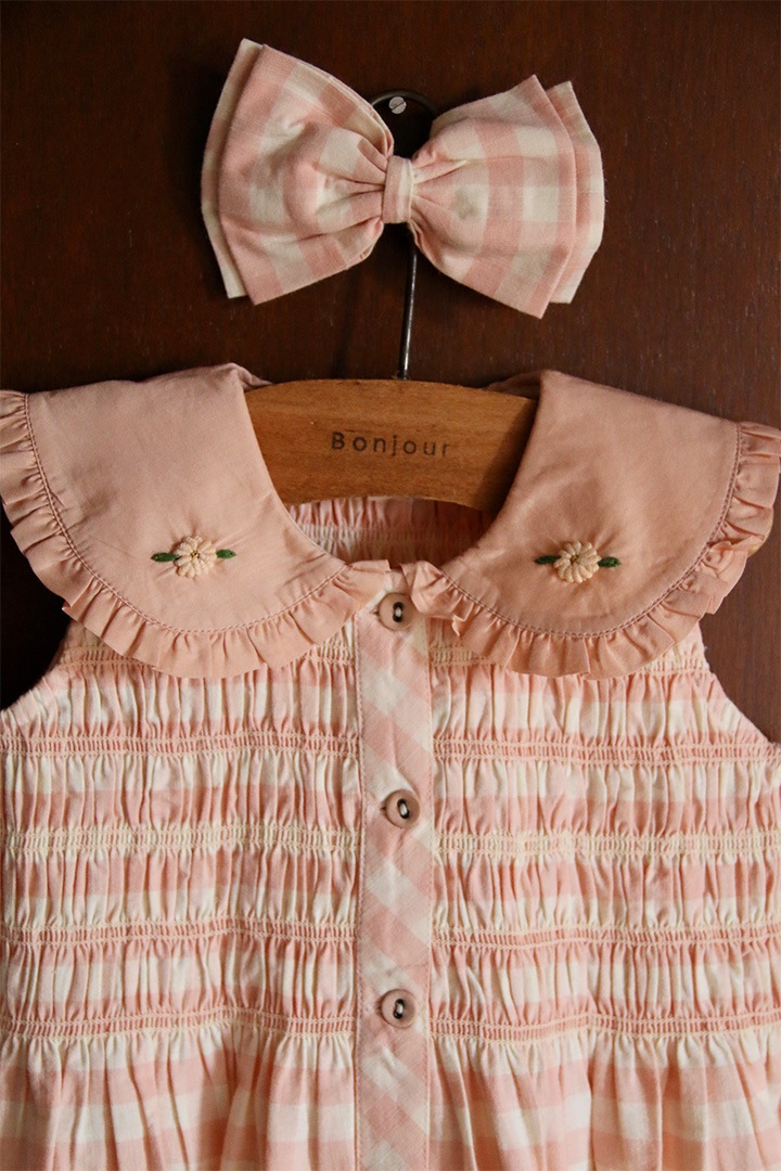 lineup]Bonjour / EMBROIDERED TUNIC(8Y) + HAIR CLIP / BJ57-SS26