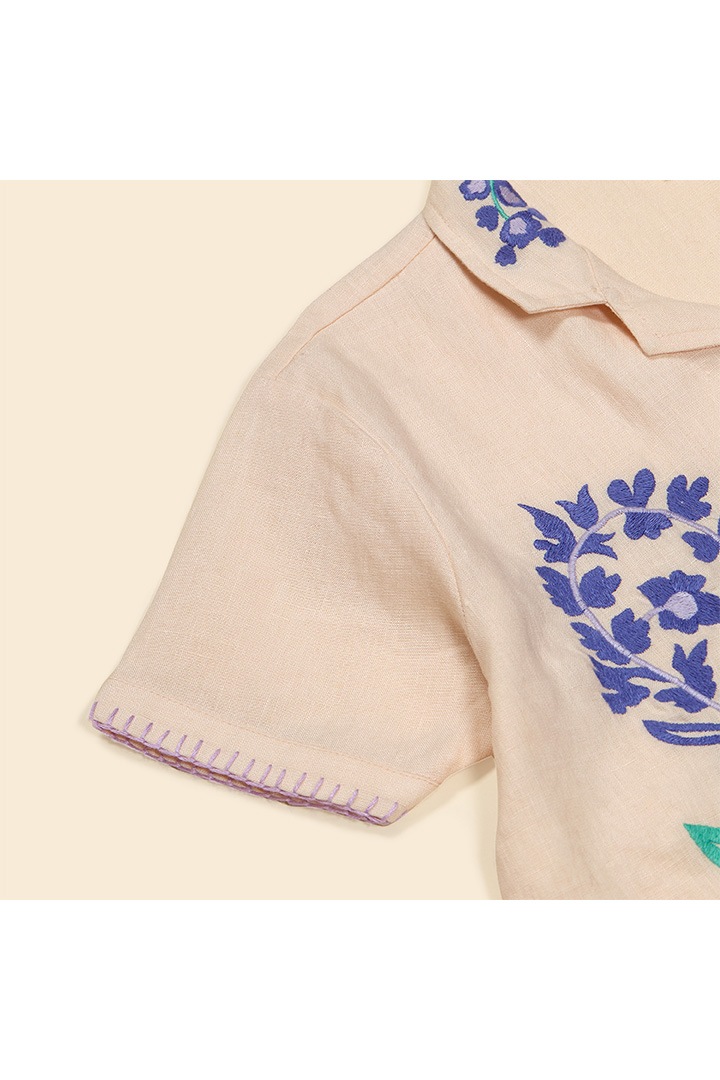 main collection]Apolina / DONNY EMBROIDERED SHIRT / BLUSH | Size,3 