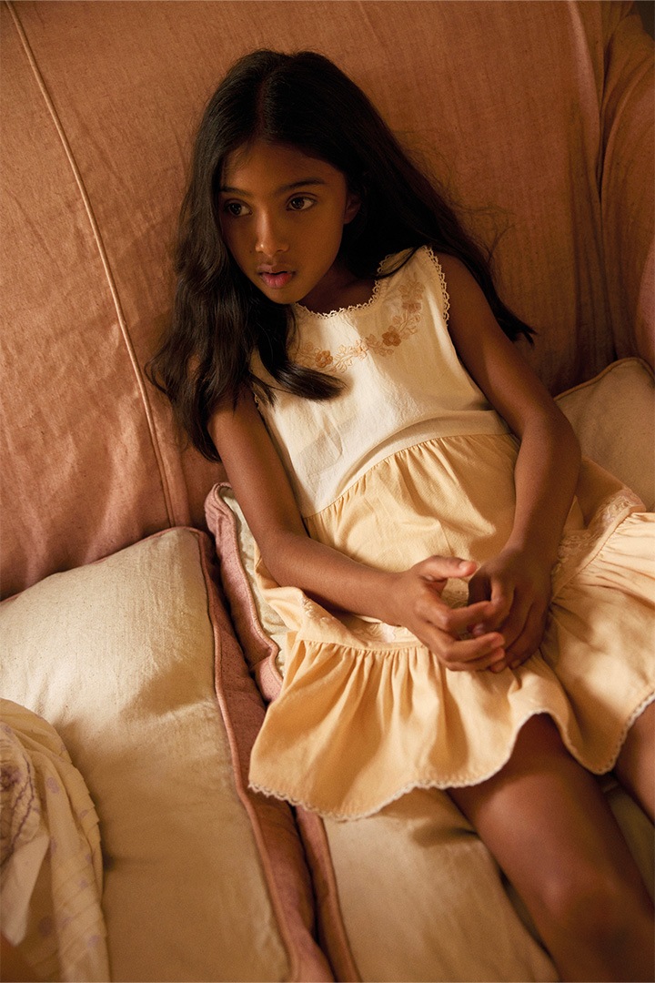 High Summer Collection]Apolina / CLARITA DRESS / CREAM/PEACH