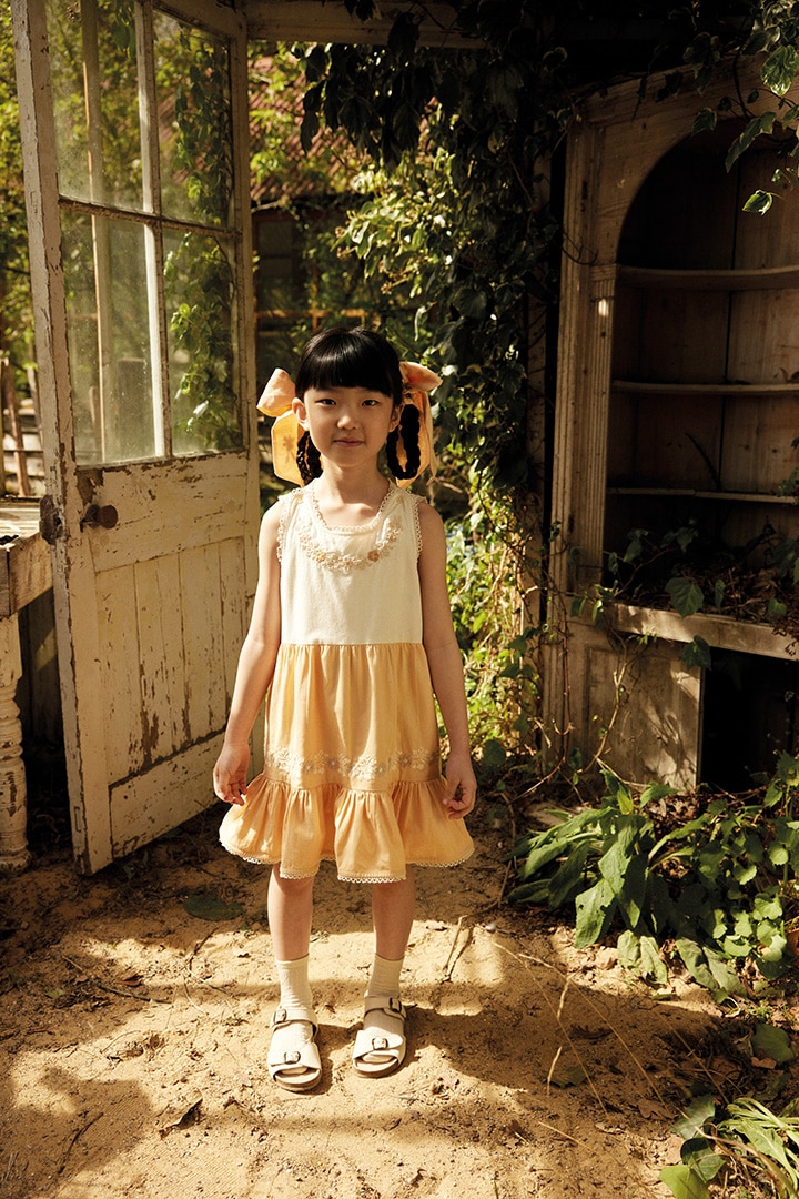 High Summer Collection]Apolina / CLARITA DRESS / CREAM/PEACH