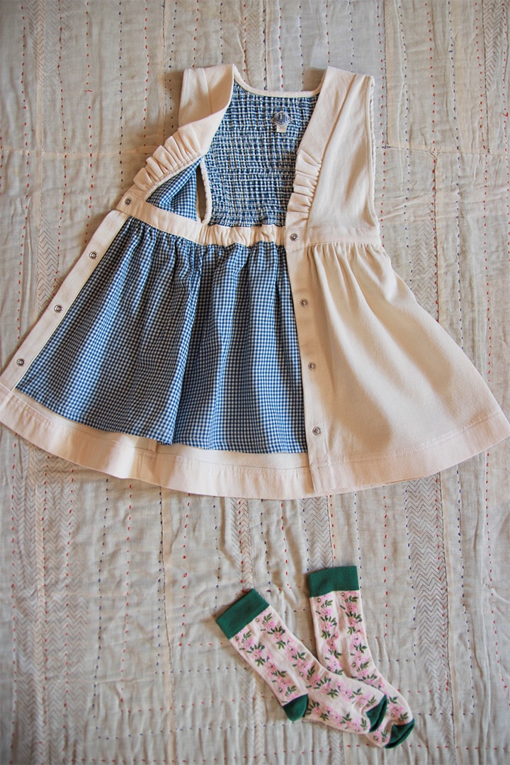 【美品】Bonjour NEW APRON DRESS 2/3y Bonjour Diary ／ NEW APRON DRESS 2-3Y New Apron Dress in