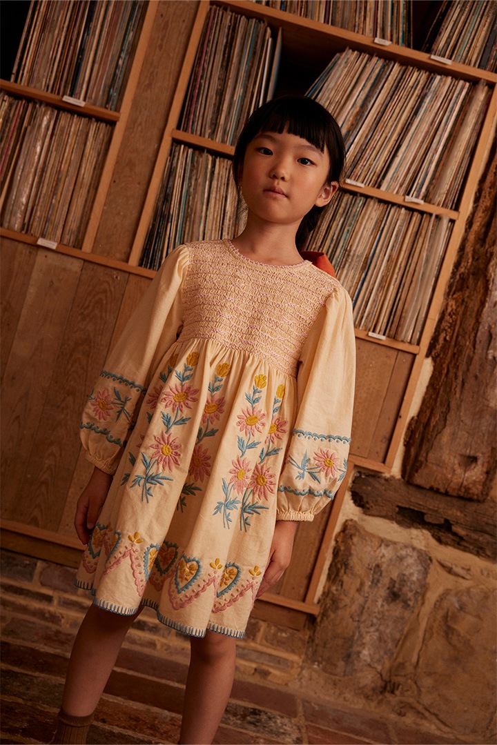 Apolina Penny Smock Dress 3-5y apolina 3-5 Penny Smock Dress Pink