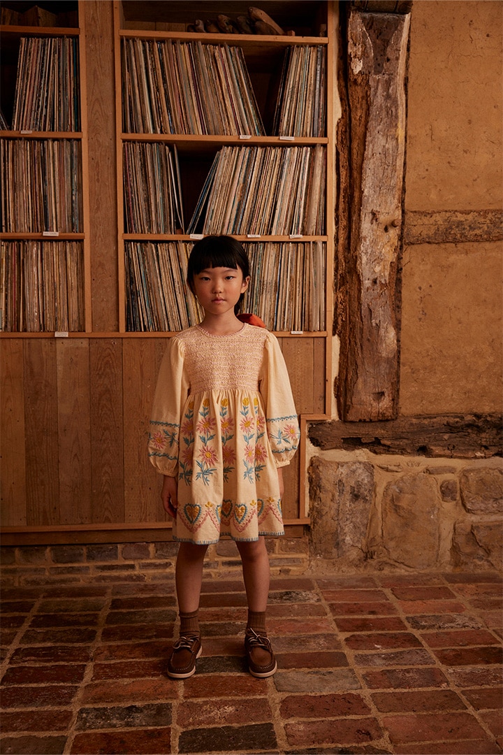 カ*ツ様 apolina 5-7y Penny Smock Dress - Ca Cotton woven embroidered dress vintage inspired child. – Apolina