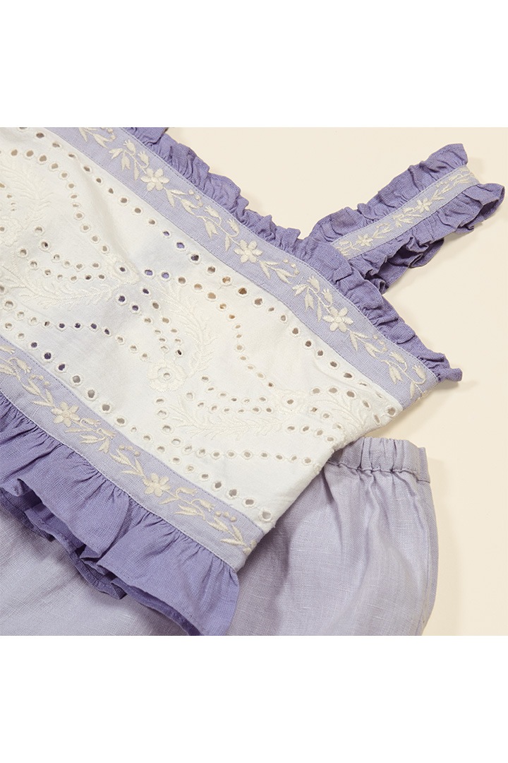High Summer Collection]Apolina / THEODORA SHORT SET / BLUE-LILAC