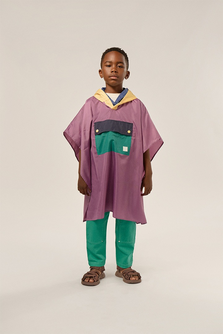 THE CAMPAMENTO / COLOR BLOCK KIDS PONCHO / TC-SS25-112 / PURPLE