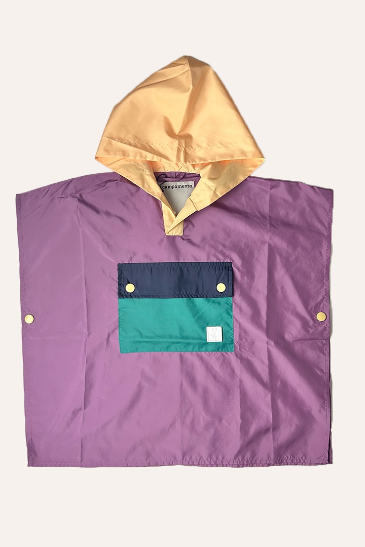 THE CAMPAMENTO / COLOR BLOCK KIDS PONCHO / TC-SS25-112 / PURPLE