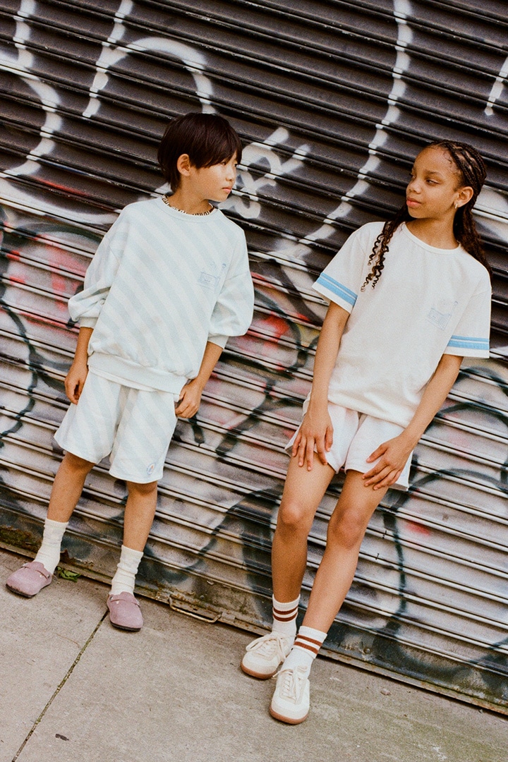 the sunday collective / Organic Weekend Tee with Buzzer Blue Trim