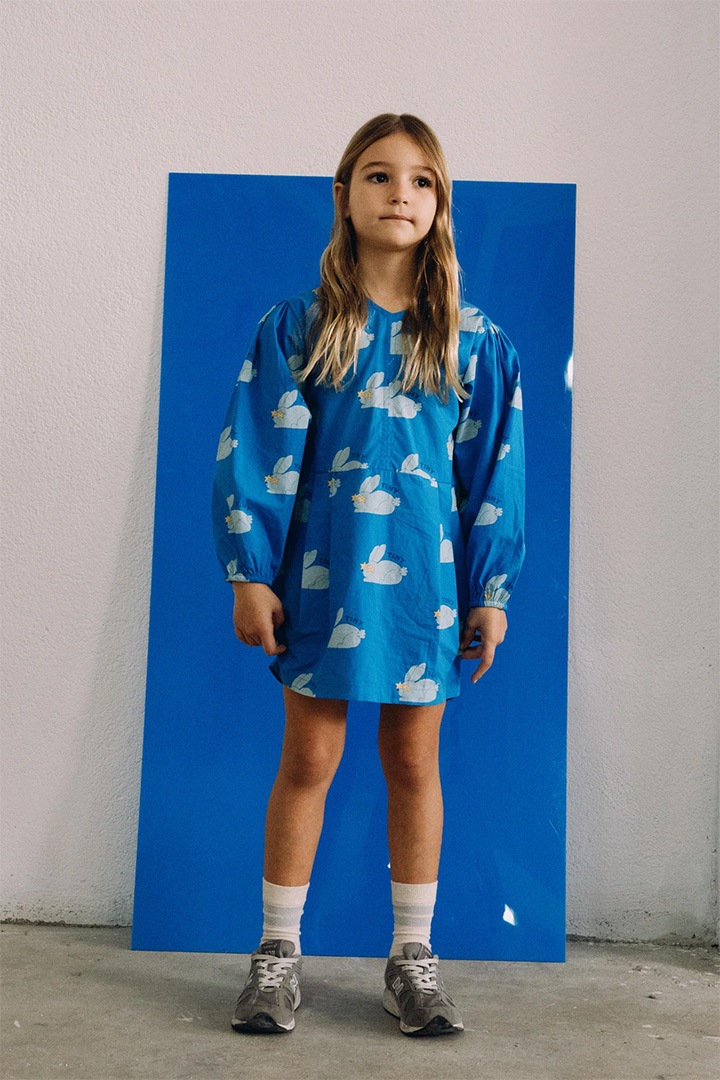 トップス tinycottons tinycottons / RABBITS DRESS / AW24-192-P22 / blue | Size,2