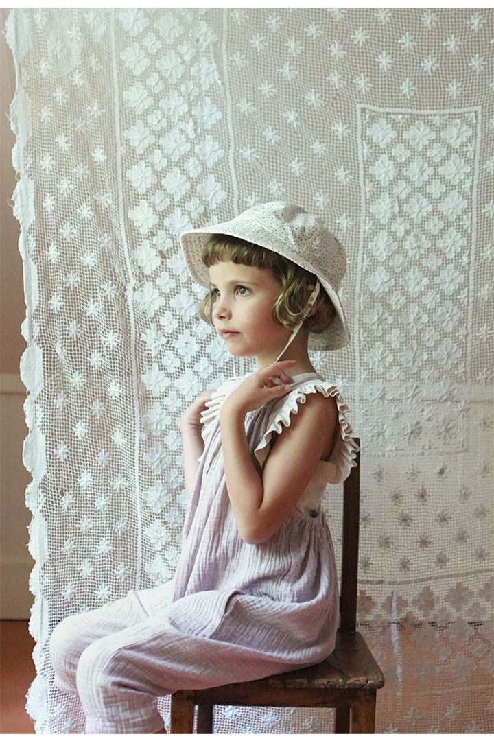 Soor Ploom FRILL TEE - DOVE POINTELLE