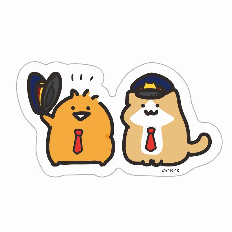 どんどん行き鈍行 ダイカットステッカー ゼリーさん 子猫さん