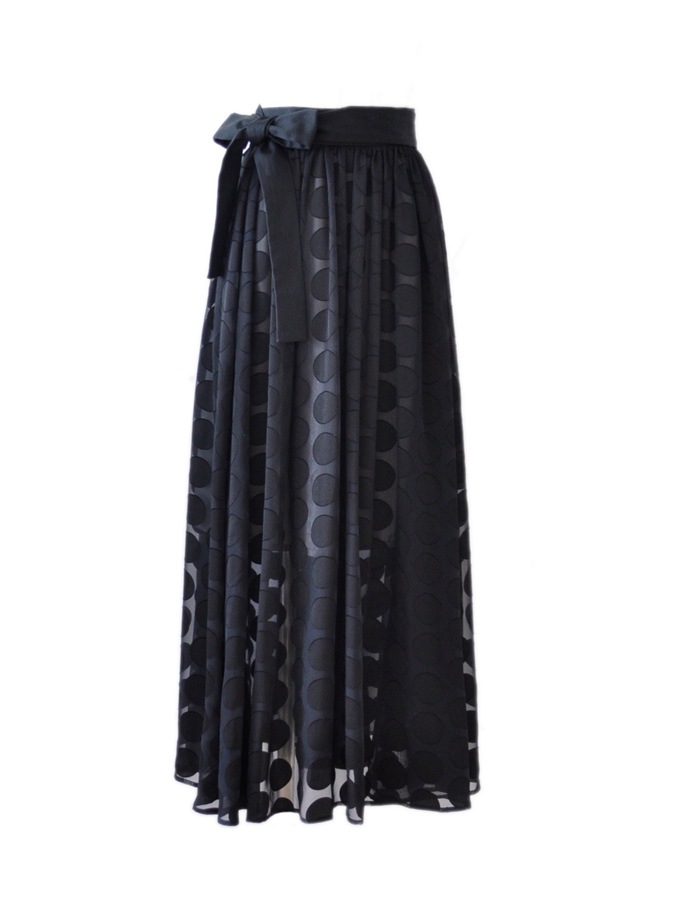 ribbon dot skirt/black | ALL ITEM | OBLI
