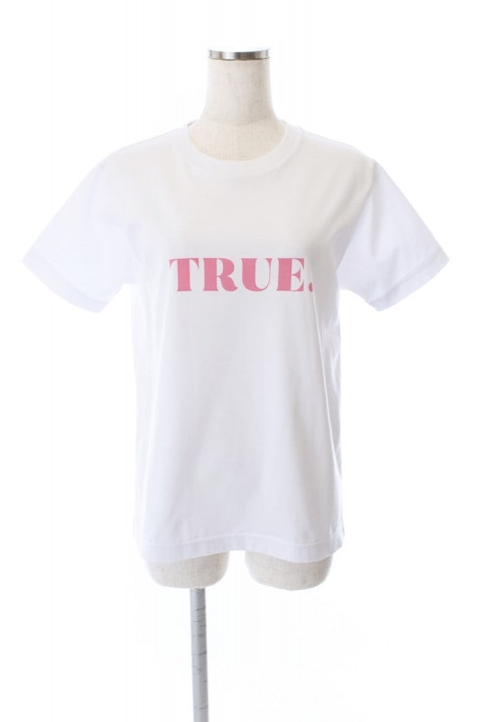 TRUE Tシャツ/ホワイト×ピンク
