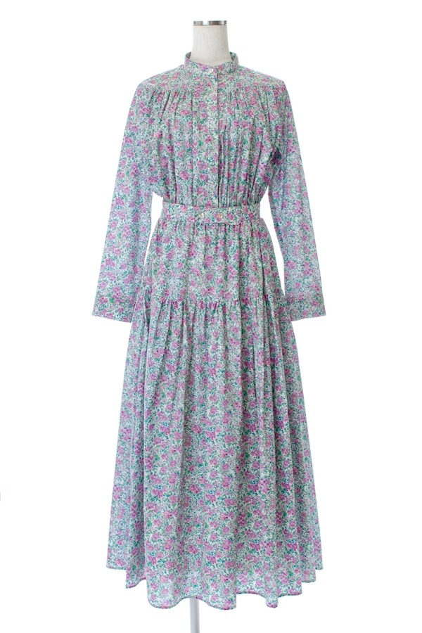 【OBLI】オブリ＊フラワーベルトワンピース　シャツ　花柄　ロング丈　1 フラワーベルトワンピース | DRESS | OBLI
