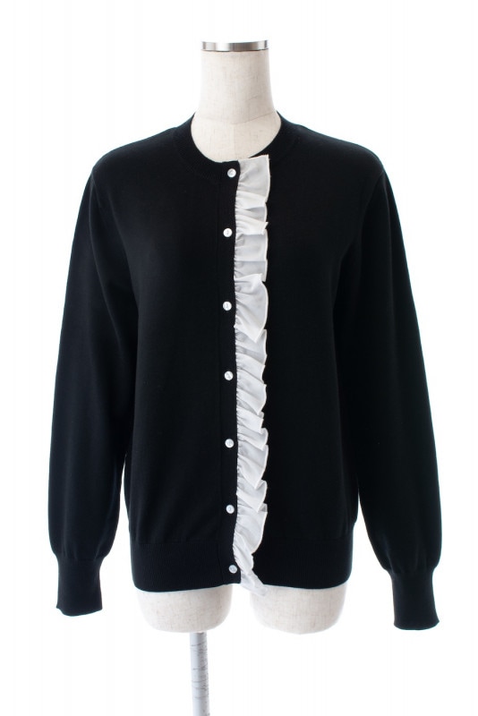 フリルカーディガン/ブラック