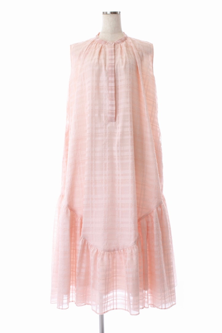ピンクチェックシフォンワンピース | DRESS | OBLI
