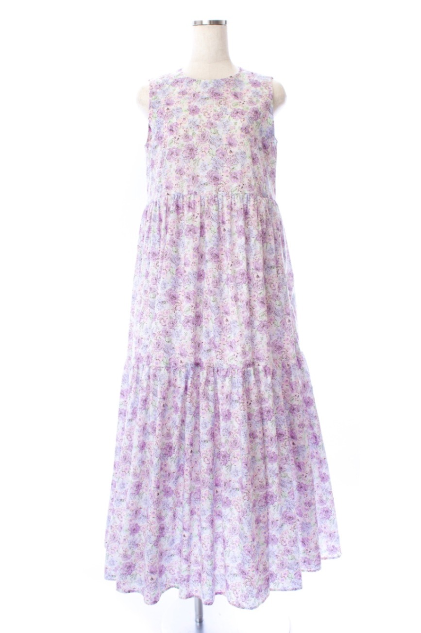 フラワーティアードワンピース/パープル | DRESS | OBLI